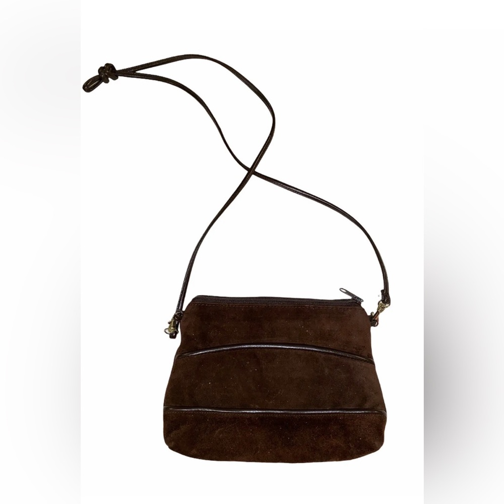 Dove Small Brown Suede Long Strap Vintage Purse